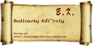 Budinszky Károly névjegykártya