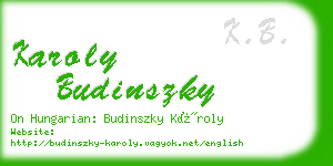 karoly budinszky business card